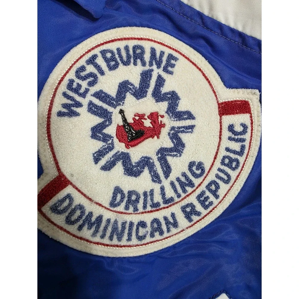 American Vintage Bonwitt Jacket Blue White Westburne Drilling Varsity Bomber